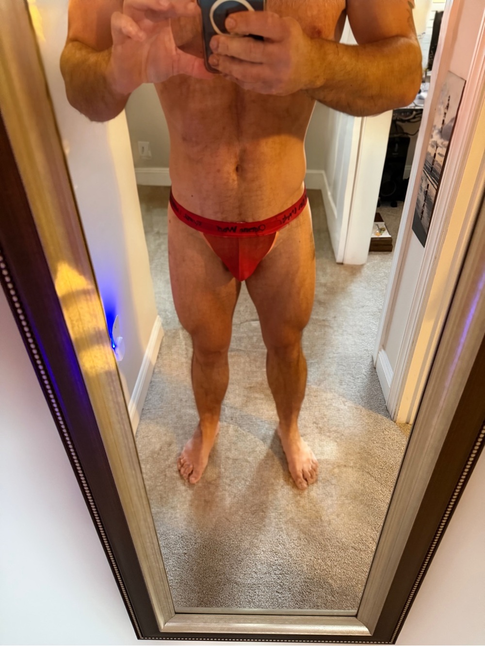 Men's orange CarterWear mesh thong XXL NWT